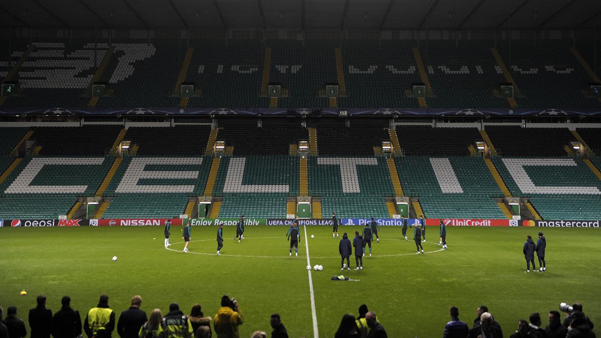 Celtic Park, with the FC Barcelona training this past Tuesday