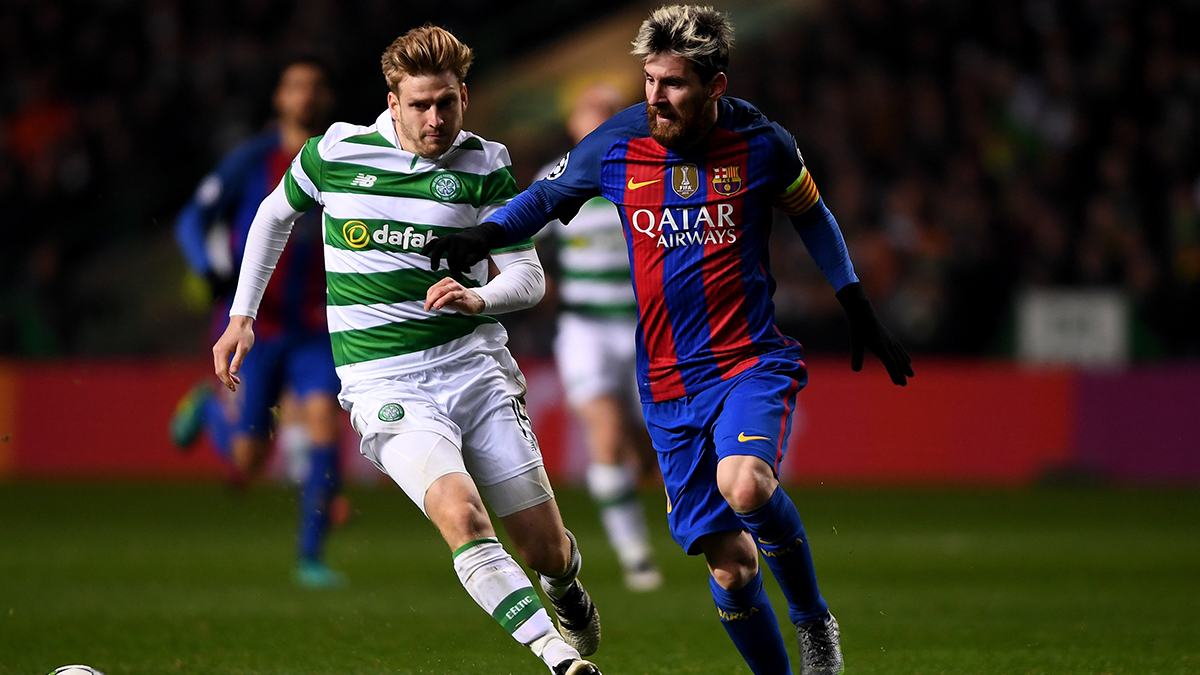 Lionel Messi in an action during the Celtic-Barça
