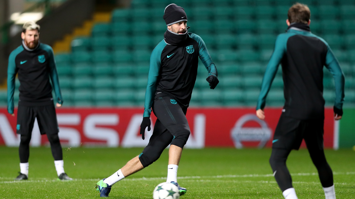 Gerard Hammered, training with the Barça before playing in front of the Celtic