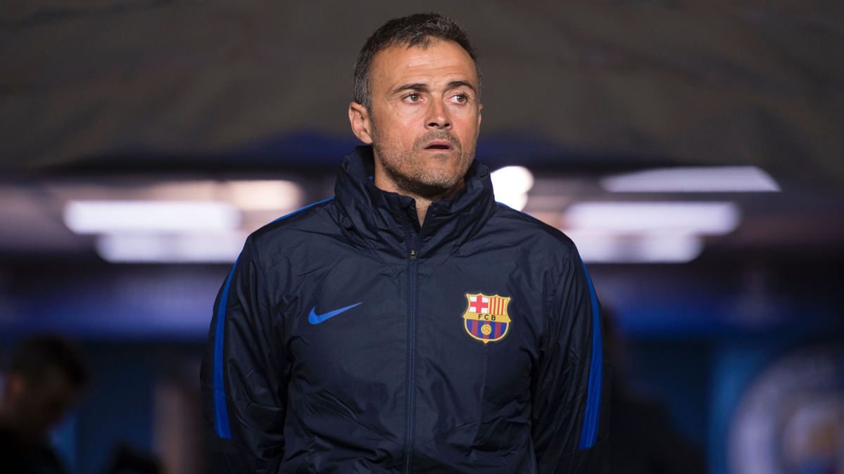 Luis Enrique, before a training of the FC Barcelona