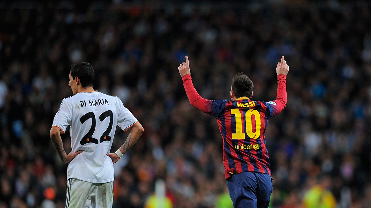 Leo Messi celebra un gol anotado al Real Madrid
