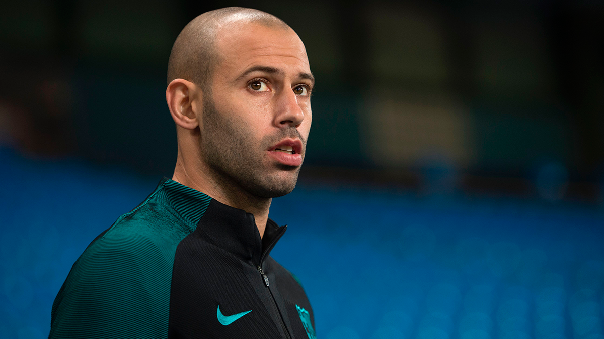 Javier Mascherano, in a warming before a crash with the Barça