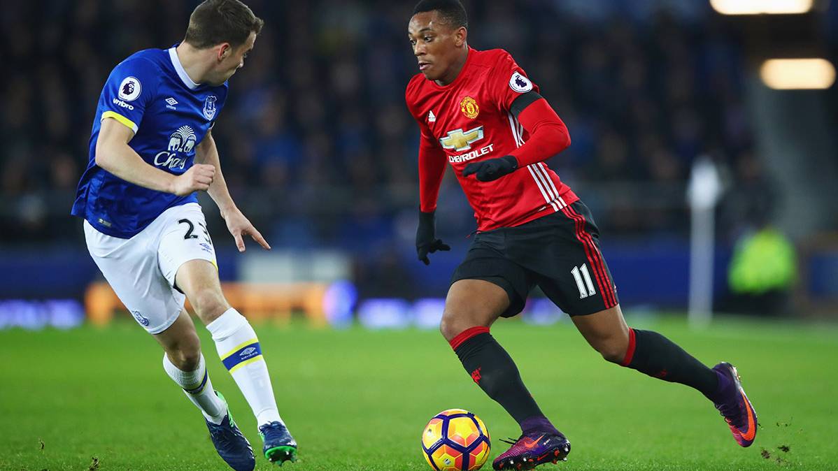Anthony Martial in the last party of the Manchester United in front of the Everton