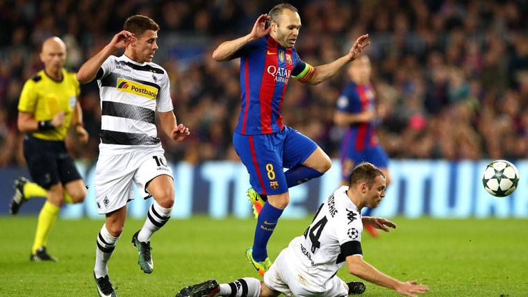 Andrés Iniesta, during the party against the Borussia M'Gladbach
