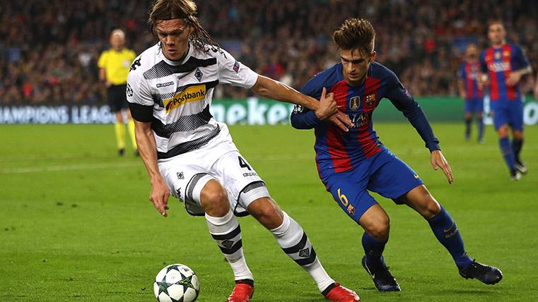 Denis Suárez, in the last party in front of the Borussia Mönchengladbach