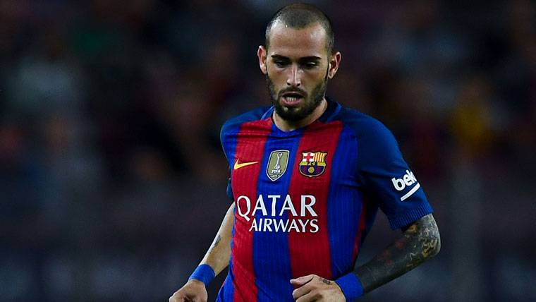 Aleix Vidal, durante un partido del FC Barcelona este curso