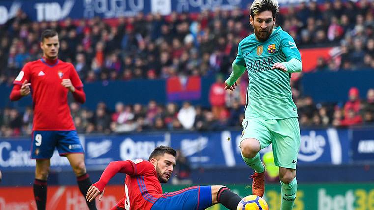 Leo Messi, en el Osasuna-Barça donde fue el mejor