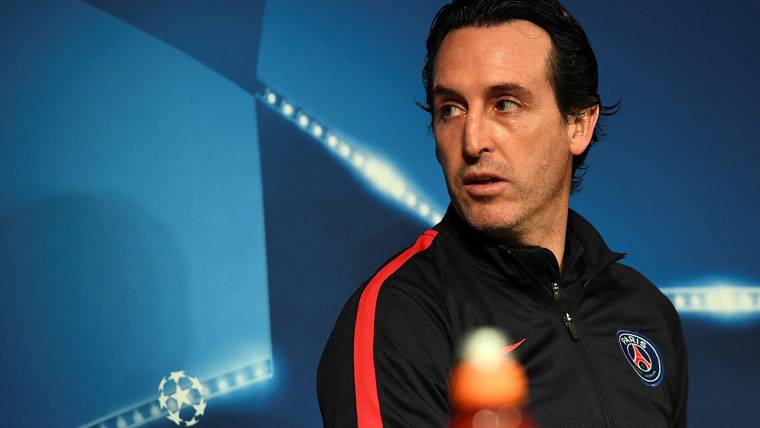 Unai Emery, during a press conference with Paris Saint-Germain