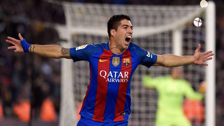 Luis Suárez, celebrating a target with the FC Barcelona