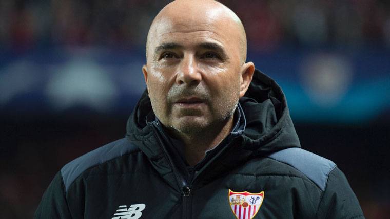 Jorge Sampaoli, during a party with the Seville FC