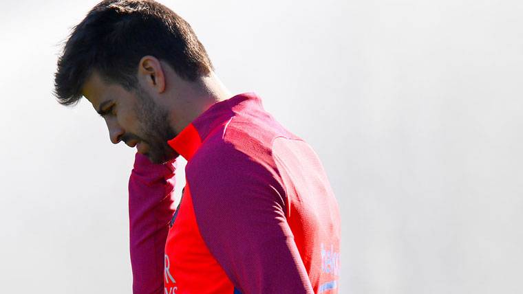 Gerard Hammered, during a training with the FC Barcelona