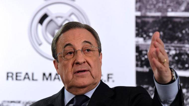 Florentino Pérez, during an act with the Real Madrid