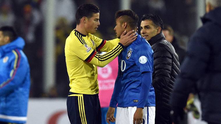 James Rodríguez keeps a big relation with Neymar Jr