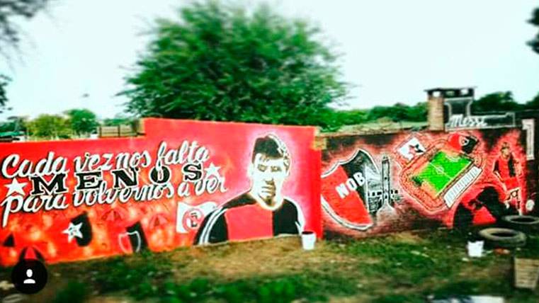 The wall that inflate of Newell's did him to Leo Messi