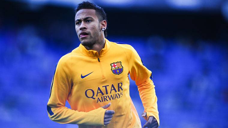 Neymar Jr, durante un calentamiento con el FC Barcelona