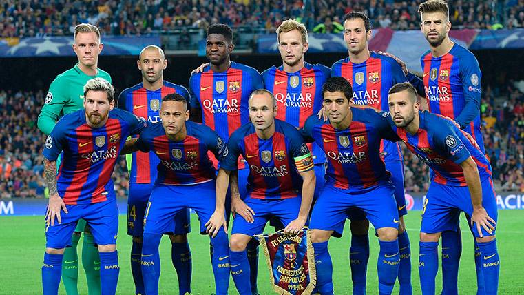 The initial alignment of the FC Barcelona, without Sergi Roberto to complete the best XI of the 2016