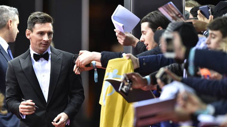 Leo Messi, during the gala of the Balloon of Gold 2015