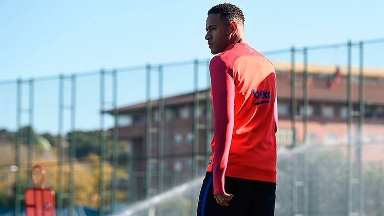 Neymar Júnior en un entrenamiento del FC Barcelona esta temporada