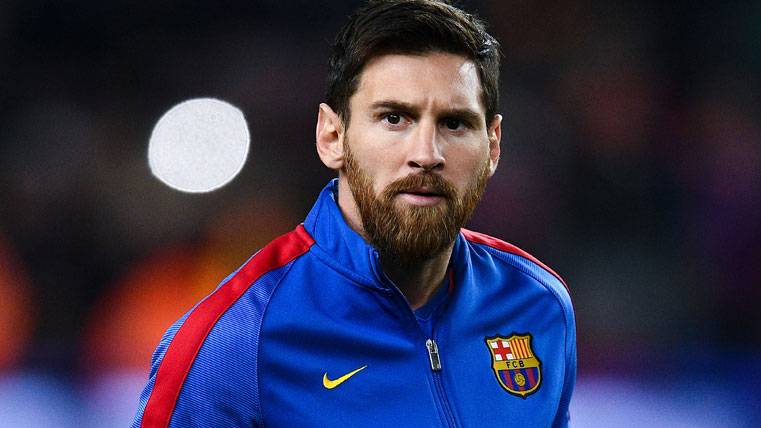 Leo Messi, durante un calentamiento antes de un partido con el Barça