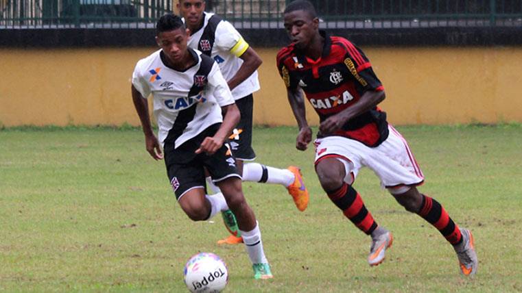 Vinicius Jr, en un partido con el Flamengo ante Vasco