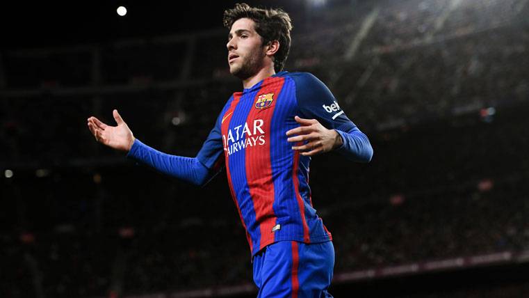 Sergi Roberto, jugando con el FC Barcelona en el Camp Nou