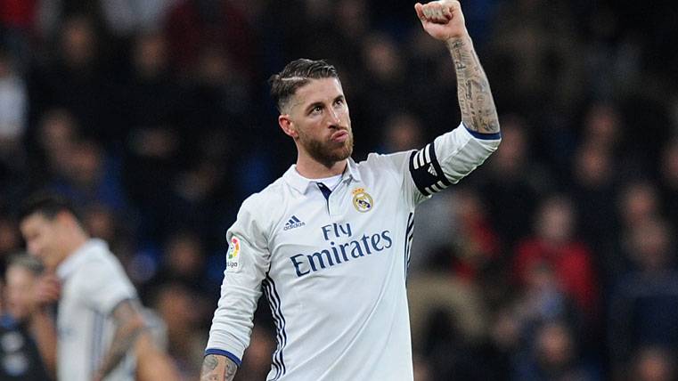 Sergio Ramos, celebrando una victoria del Real Madrid