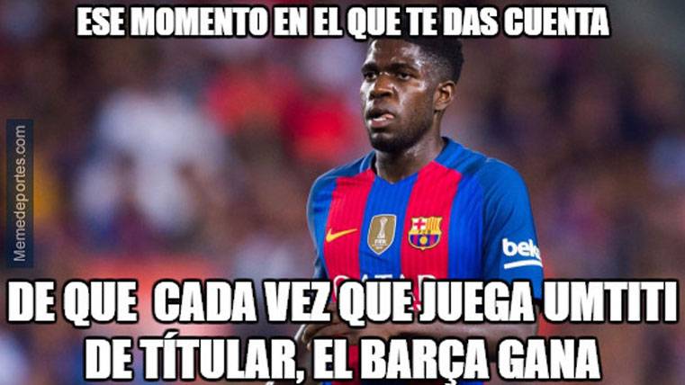 Samuel Umtiti, uno de los protagonistas de las bromas tras el Real Sociedad-Barça