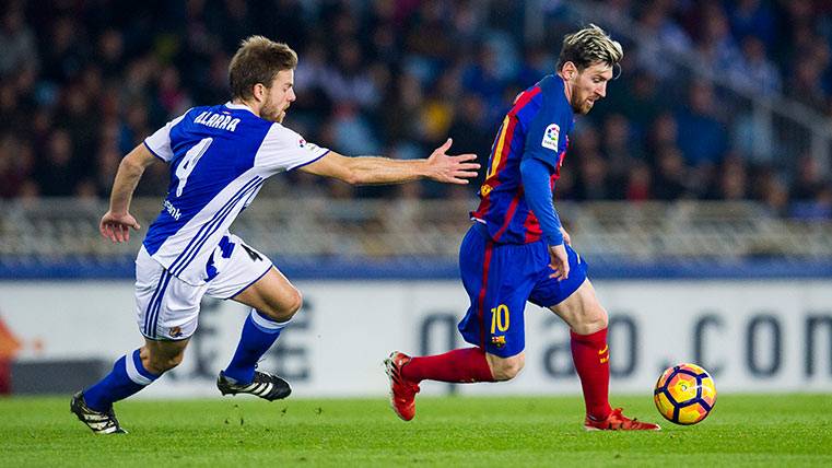 Illarramendi pursues to Messi in the Ral Society-Barça