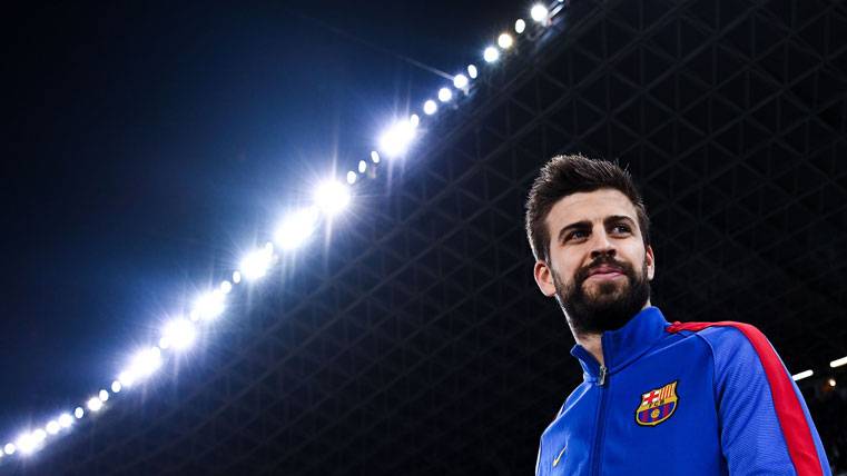 Gerard Piqué, antes del partido contra la Real Sociedad en Anoeta