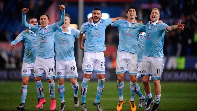 El Celta de Vigo, celebrando el pase a semifinales de Copa del Rey