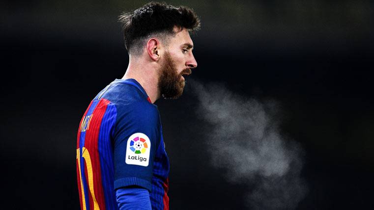 Leo Messi, durante la ida de Copa del Rey contra la Real Sociedad