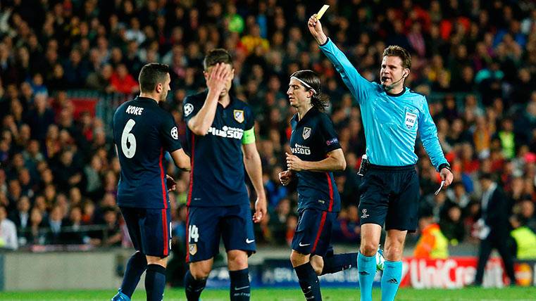 Gabi, uno de los jugadores apercibidos en el Atlético frente al FC Barcelona