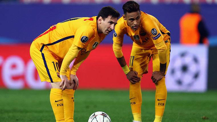 Leo Messi y Neymar Júnior en un Atleti-Barça del pasado curso