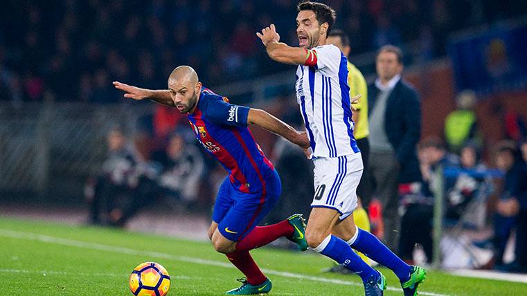 Javier Mascherano in a party with the Barça this season