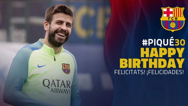 El FC Barcelona felicita a Piqué por su 30 cumpleaños