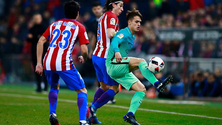 Un momento del partido entre el Atlético y el FC Barcelona