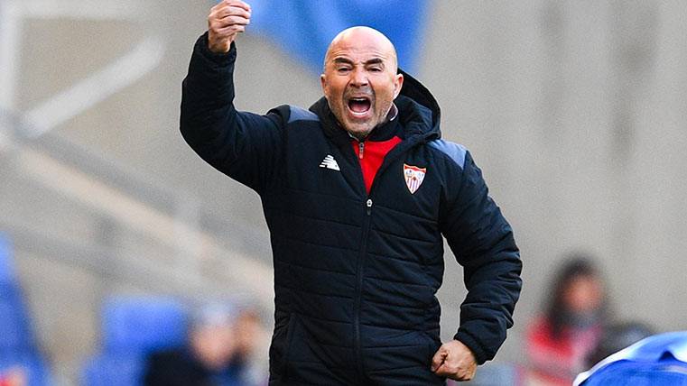 Jorge Sampaoli, durante un partido del Sevilla esta temporada