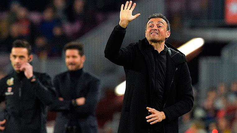Luis Enrique during the Barça-Athletic of Madrid
