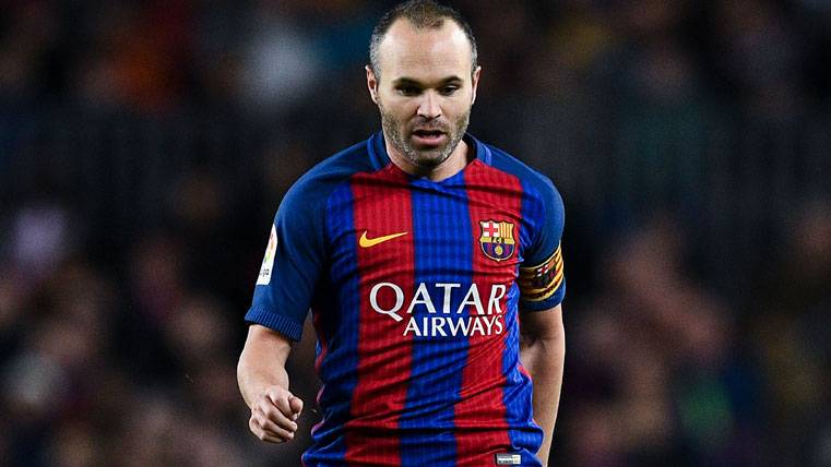 Andrés Iniesta, during the party against the Athletic