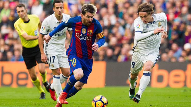Leo Messi, en un Clásico contra el Real Madrid