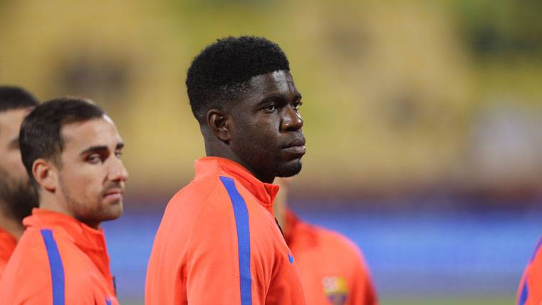 Samuel Umtiti, before a party with the FC Barcelona
