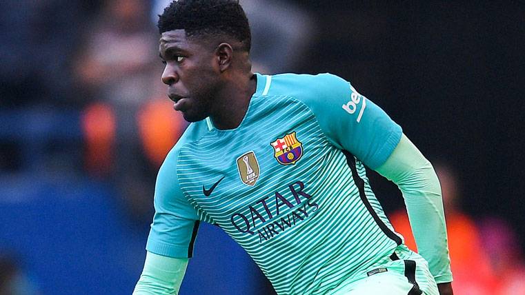 Samuel Umtiti, during a party with the FC Barcelona