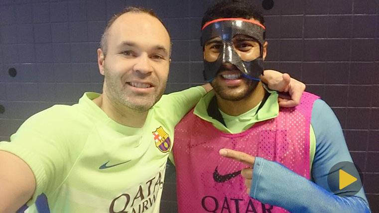 Andrés Iniesta and Rafinha, in a photo after a train of the Barça