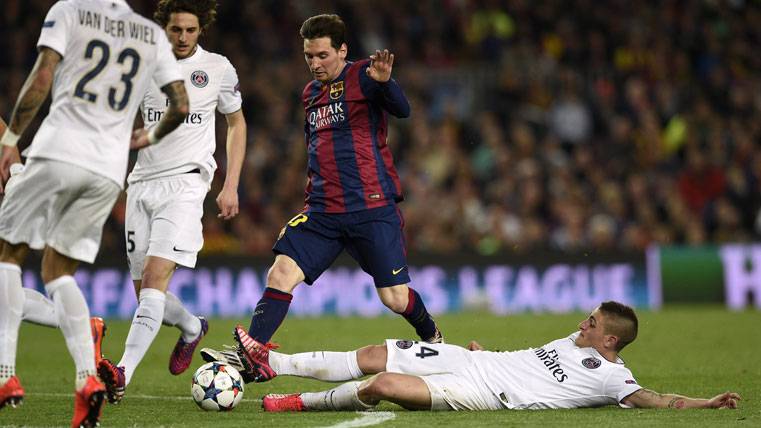 Leo Messi, durante un partido contra el Paris Saint-Germain