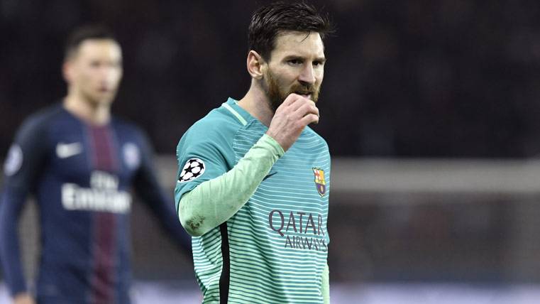 Leo Messi, durante el partido contra el Paris Saint-Germain