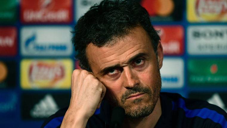 Luis Enrique, durante la rueda de prensa previa al PSG-Barça