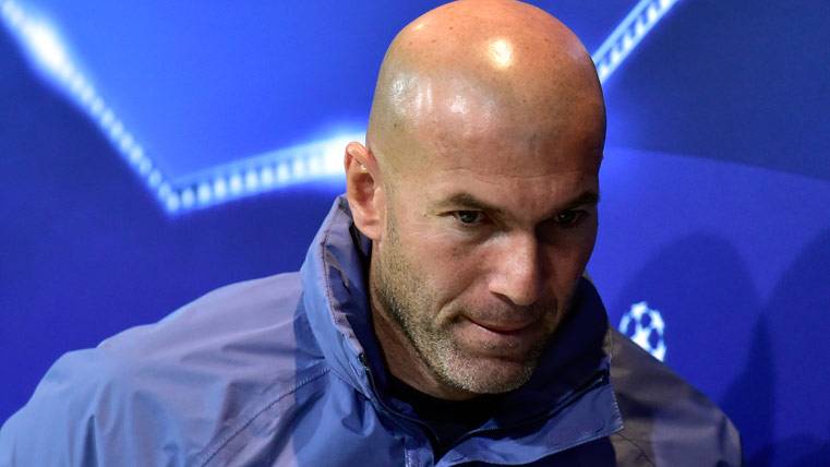 Zinedine Zidane, during a press conference with the Real Madrid