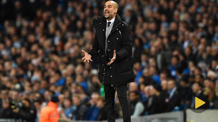 Pep Guardiola, during the Manchester City-Monaco of Champions