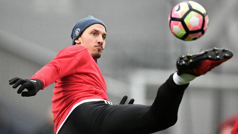 Zlatan Ibrahimovic, during a train with the Manchester United