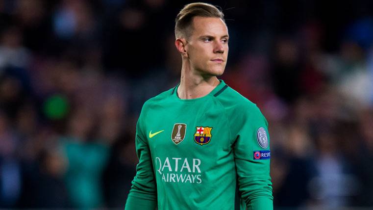Marc-André Ter Stegen, during a party with the FC Barcelona